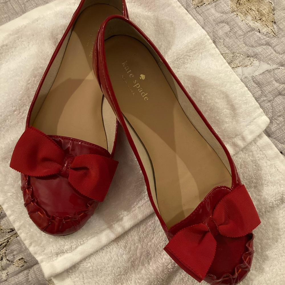 Kate Spade patent leather red flats